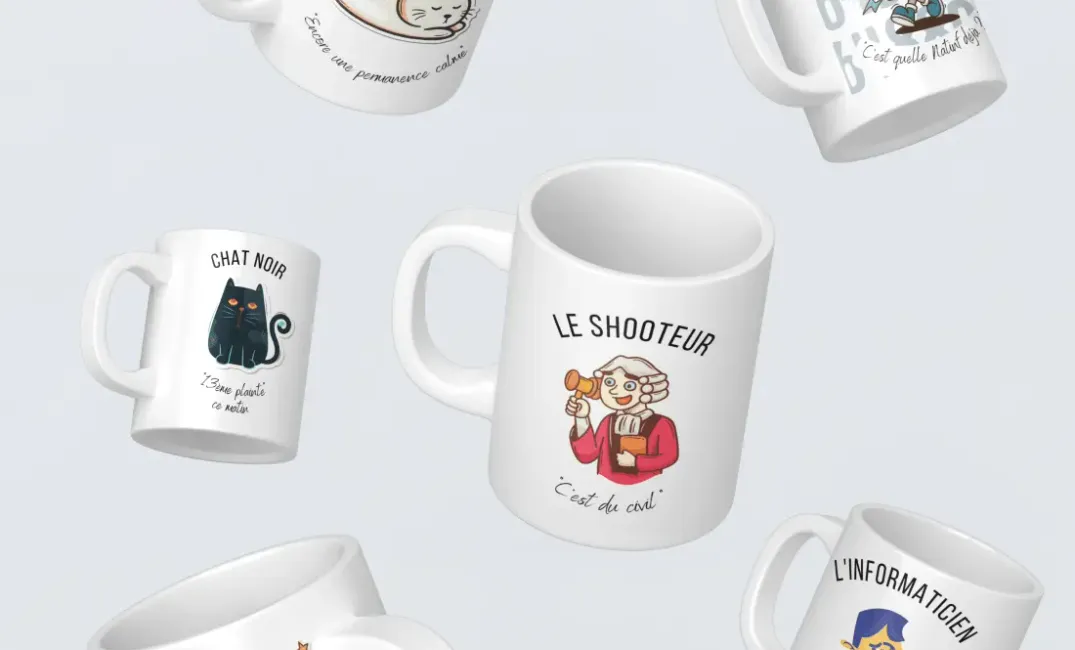 Les mugs funs sont disponibles dans la boutique