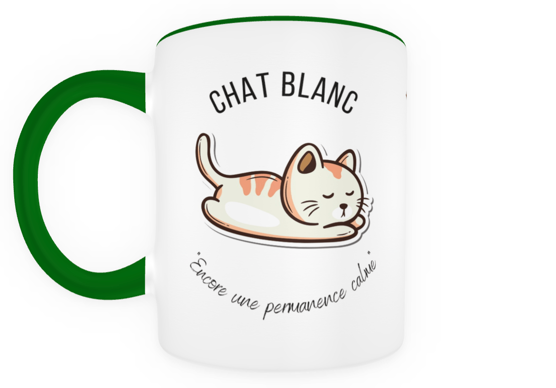 Mug Chat blanc – Pour les gendarmes chanceux