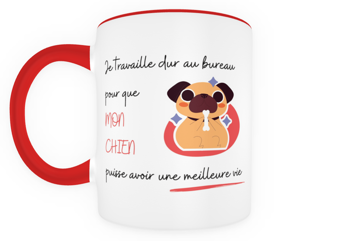 Image de : Mug « Je travaille dur pour mon chien »