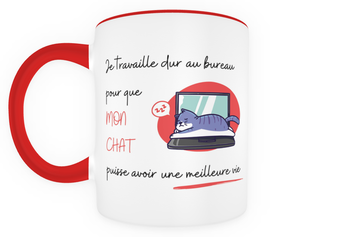 Image de : Mug « Je travaille dur pour mon chat »